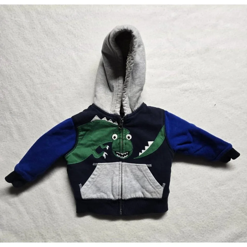 The‎ Childrens Place Toddler Dinosaur Hoodie Jacket 12-18 M